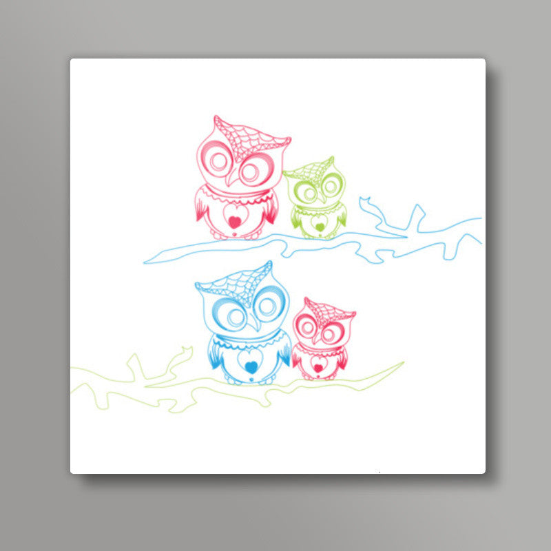 OWL W Square Art Prints
