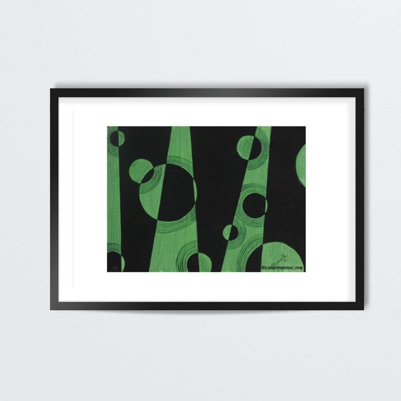 Abstract Green and Black Wall Art