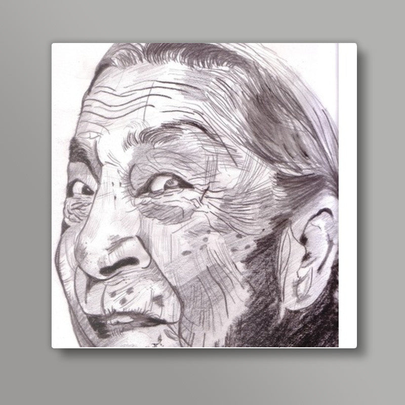 Your heart decides your age, seems to say Zohra Sehgal Square Art Prints