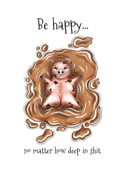 JUST HAPPY #animal #comic #illustration #doodles #happy #humour #minimalism #motivation #painting #social #sketch #art Art PosterGully Specials