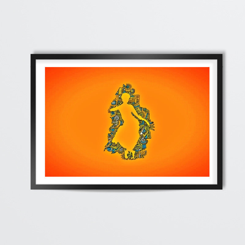 Bharatnatyam Zenscrawl Wall Art