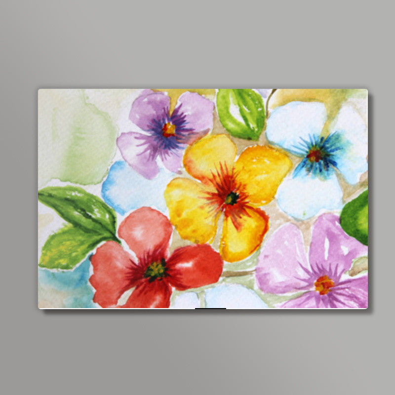 Tropical Colorful Spring Flowers Wall Art