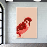Abstract Sparrow Red Wall Art