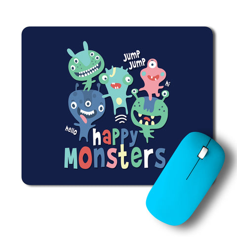 Happy Crazy Monsters Artwork Mousepad
