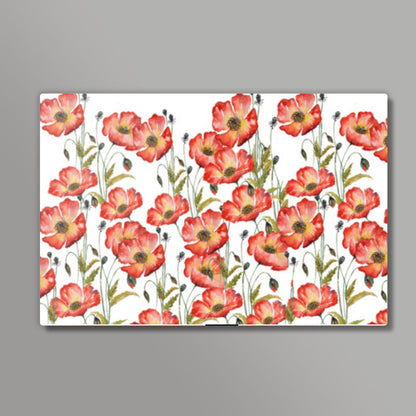 Blooming Poppy Flowers Floral Spring Decor Wall Art