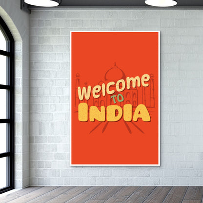 Welcome to India retro Artwork