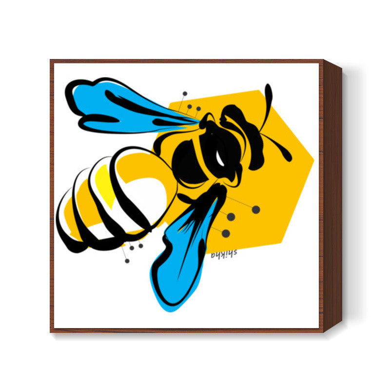 Honey Bee Doodle Square Art Prints