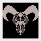 Capricorn symbol, Bull, Geometrical shapes, Black and white Square Art Prints Design Square Art Prints