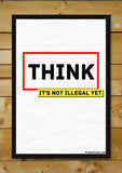 Wall Art, Think Quote Yellow Artwork