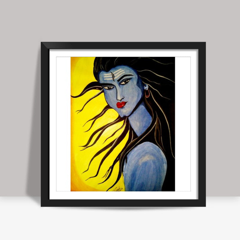 Lord Shiva painting Square Art Prints