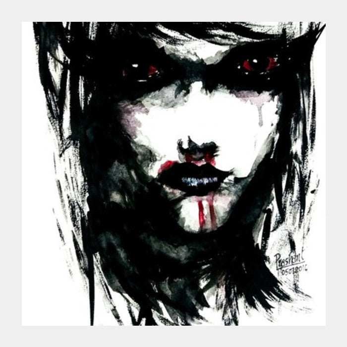 PORTRAIT OF A WOMAN ARTWORK Square Art Prints