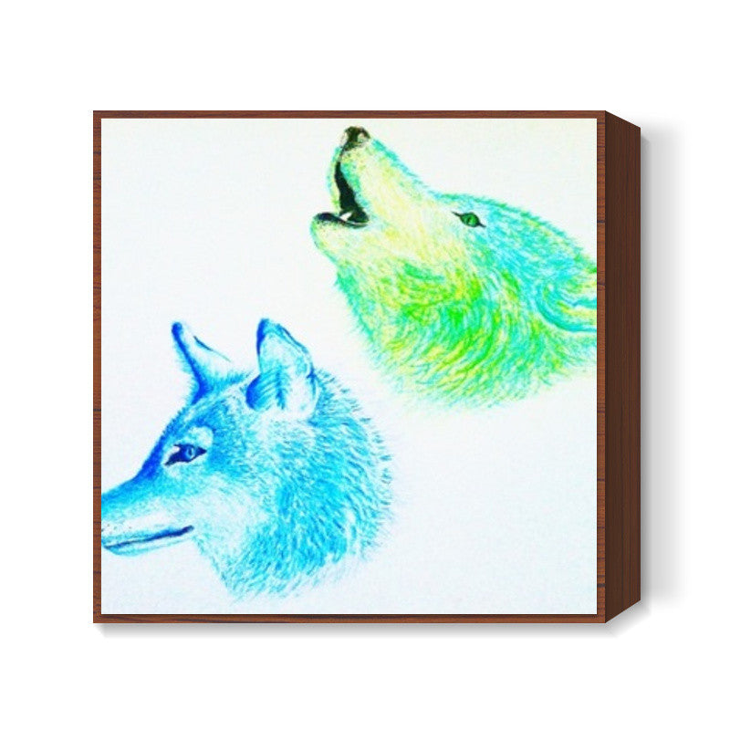 Winter Wolves Square Art Prints