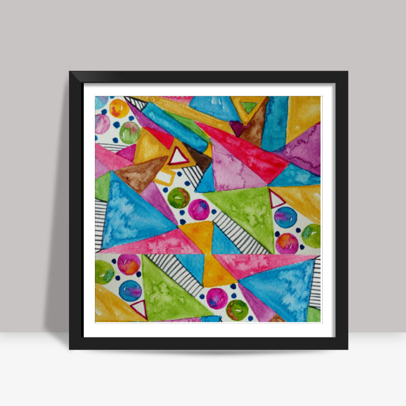 Modern Art Colorful Watercolor Abstract Shapes Background Square Art Prints