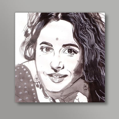 Bollywood star Vidya Balan in a traditional avatar Square Art Prints