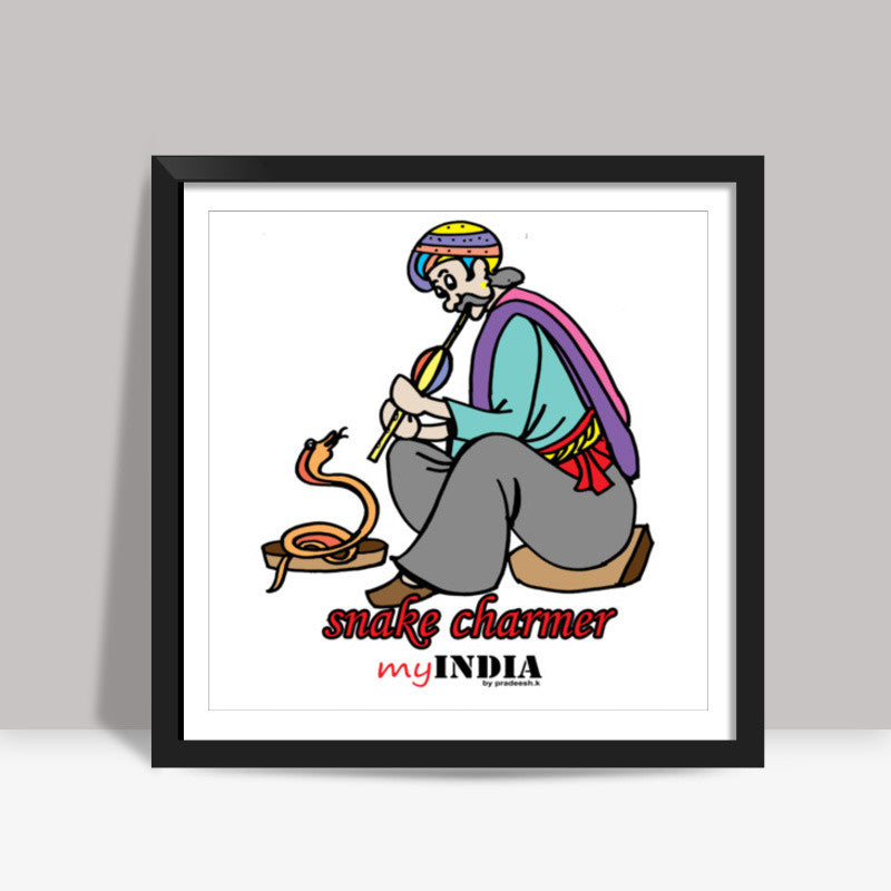 snake charmer Square Art Prints
