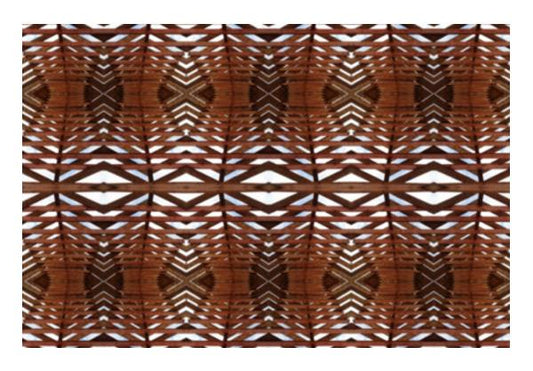 PosterGully Specials, Geometric Egyptian Style Wooden Textured Ornate Background Wall Art