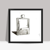 Scroll on wooden clip board Square Art Prints