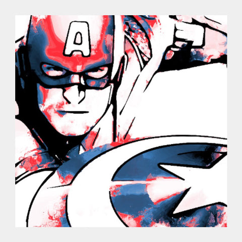 Square Art Prints, Captain America Movie Comic Character Artwork