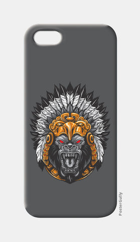 Gorilla Wearing Aztec Headdress iPhone 5 Cases