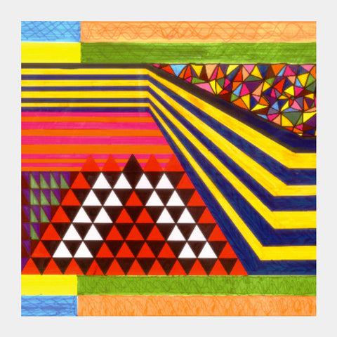 Square Art Prints, Cyclic Routine of Life | Abstract | Geometric | Triangle | Square Art Prints
