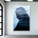Ocean woman silhouette Wall Art