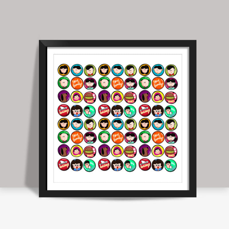 Family Badges Square Art Prints