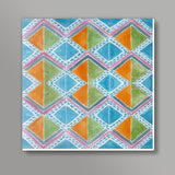 Triangle Watercolor Geometric Tribal Pattern Square Art Prints