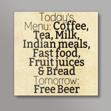 Free Beer Cafeteria Sign Square Art Prints