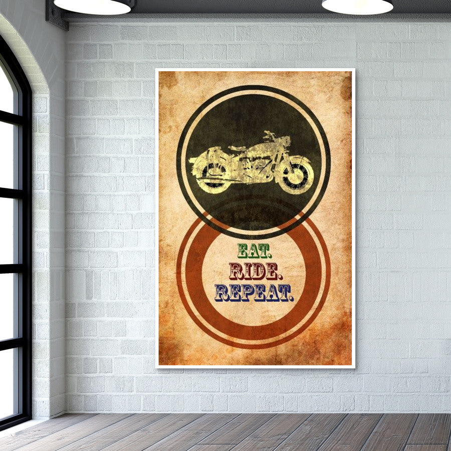 Eat Ride Repeat Wall Art