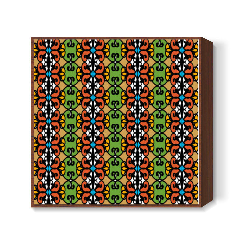 Colorful Ethnic Pattern Tribal Art Background Square Art Prints
