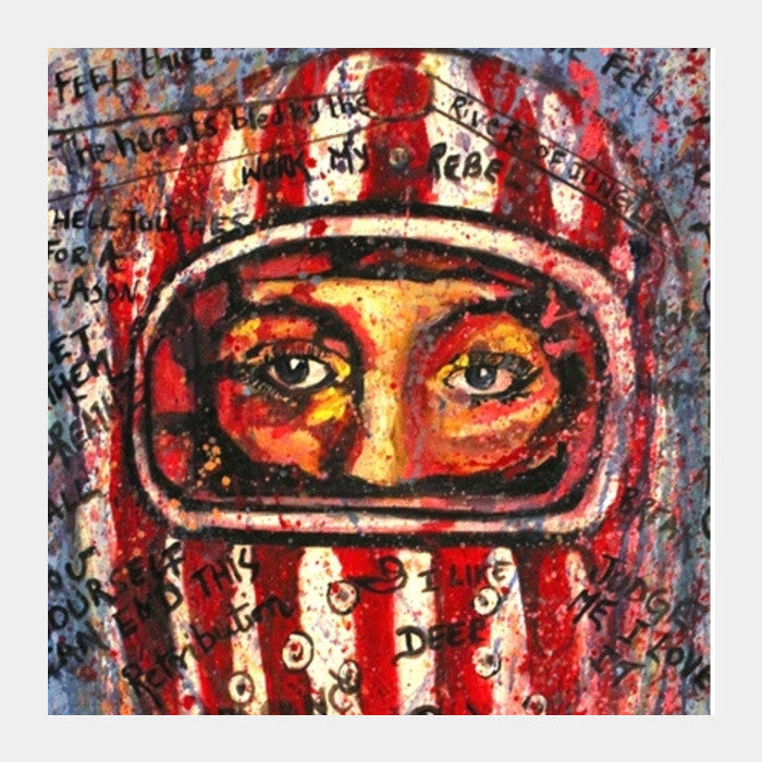 Helmet love Square Art Prints