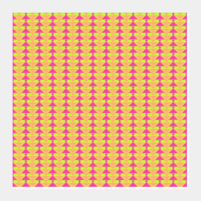 Trippy Triangles | Orange Pink Square Art Prints