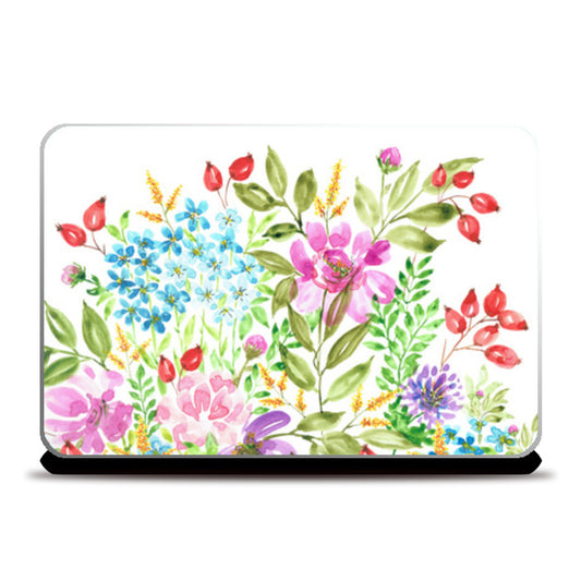 Spring Wildflowers Bouquet Floral Design Laptop Skins