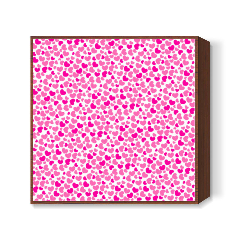 Pretty Pink Hearts Square Art Prints