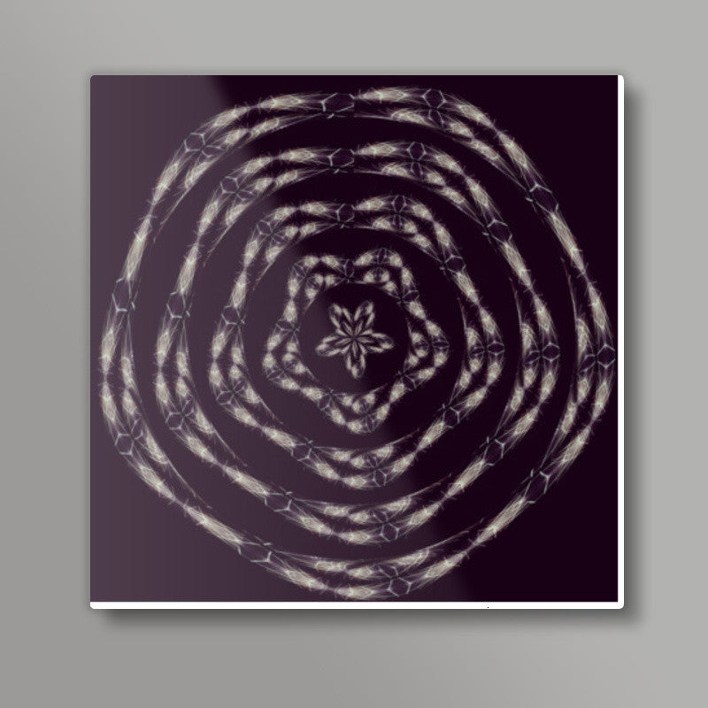 Abstract Minimalistic Fractal Flower Digital Art Design Square Art Prints