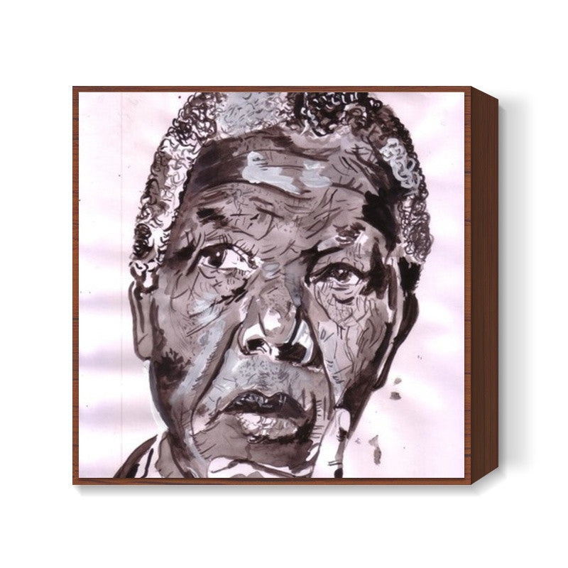 Legendary leader Nelson Mandela could see only one colour- that of equality Square Art Prints