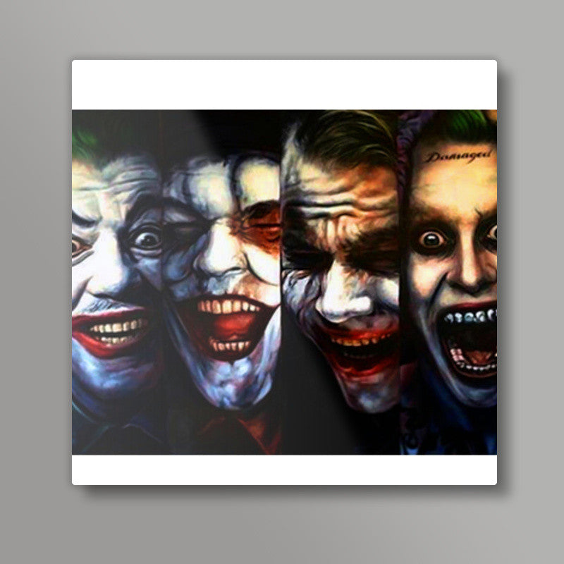 joker batman gotham dark knight Square Art Prints