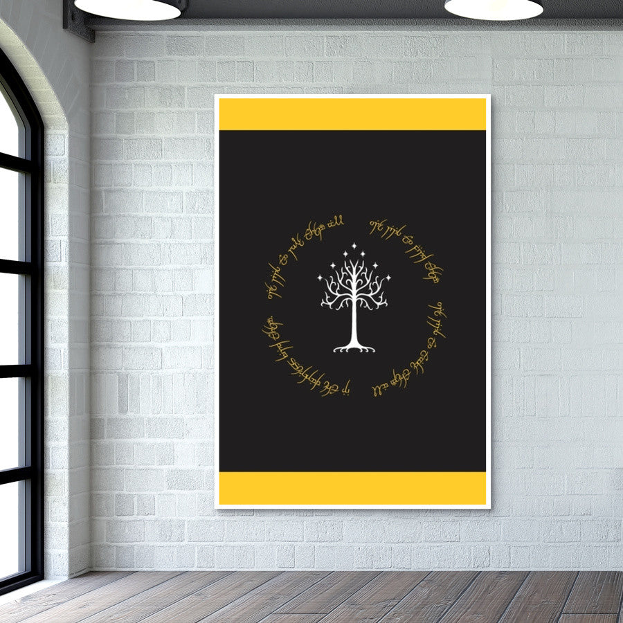 Lord of the ring Gondor white tree gold Wall Art