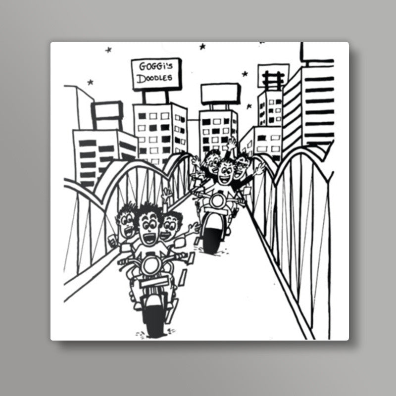Boys Hangouts in Ahmedabad..!! Square Art Prints