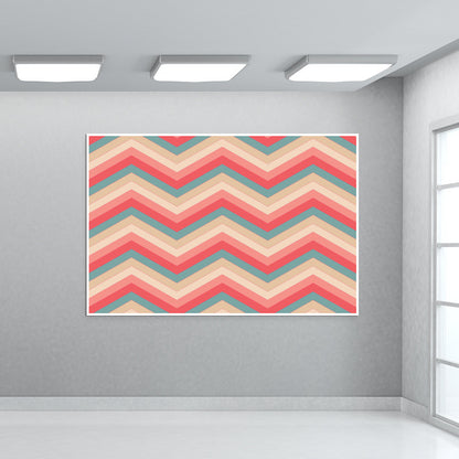 Colorful Zig Zag Abstract Print  Wall Art
