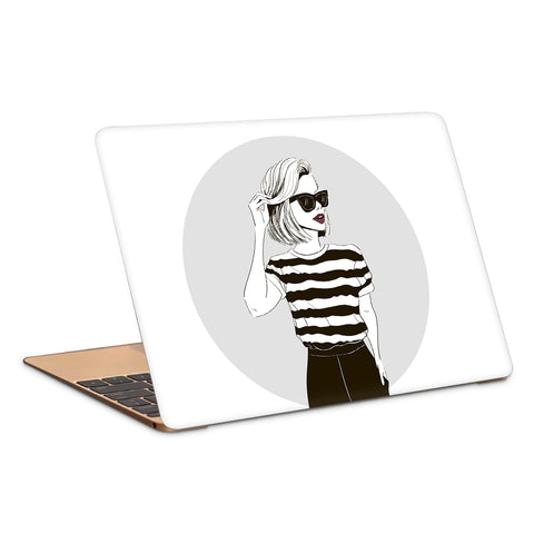 Fashionista Striped Top Minimal Artwork Laptop Skin