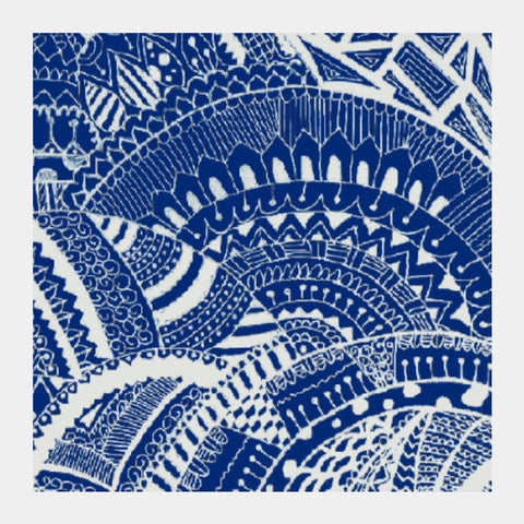 Square Art Prints, Blue-white doodle squareprint |artist: Megha-Vohra, - PosterGully