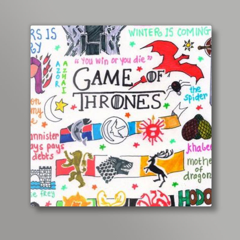 Game of Thrones Doodle Square Art Prints
