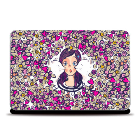 cat and she Laptop Skins