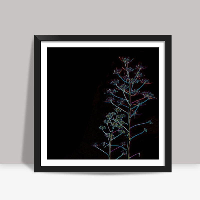 Neon Fern Square Art Prints