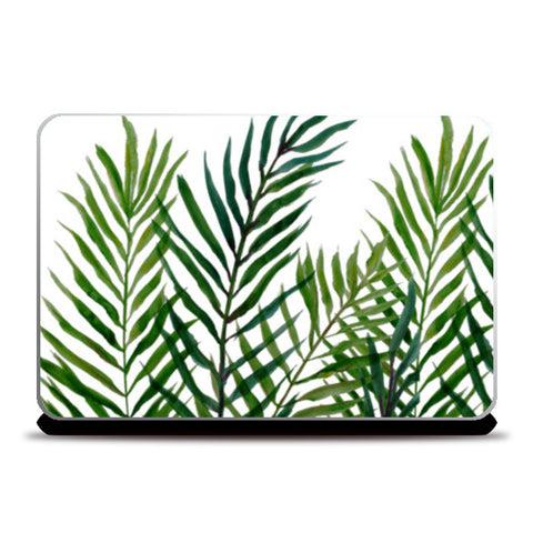 Tropical Green Palm Fronds Leaves Nature Painting Laptop Skins
