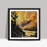 River in autumn Square Art Prints