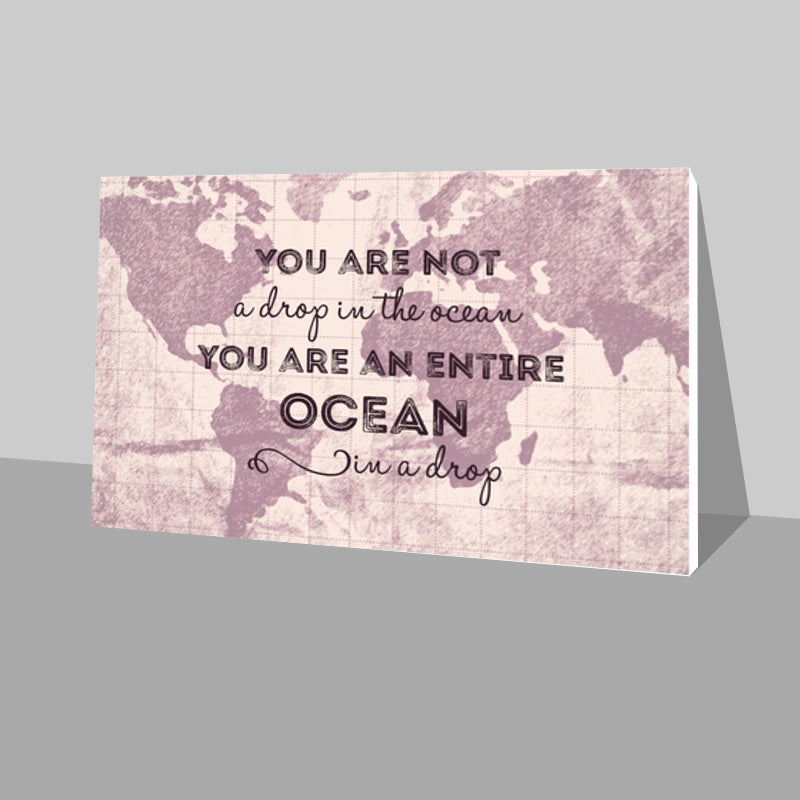 Motivational Quote World Map Stick Ons