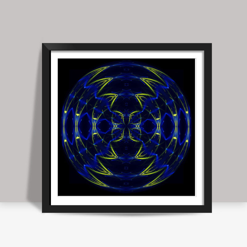 Abstract Motion Sphere Digital Energy Waves Background Square Art Prints