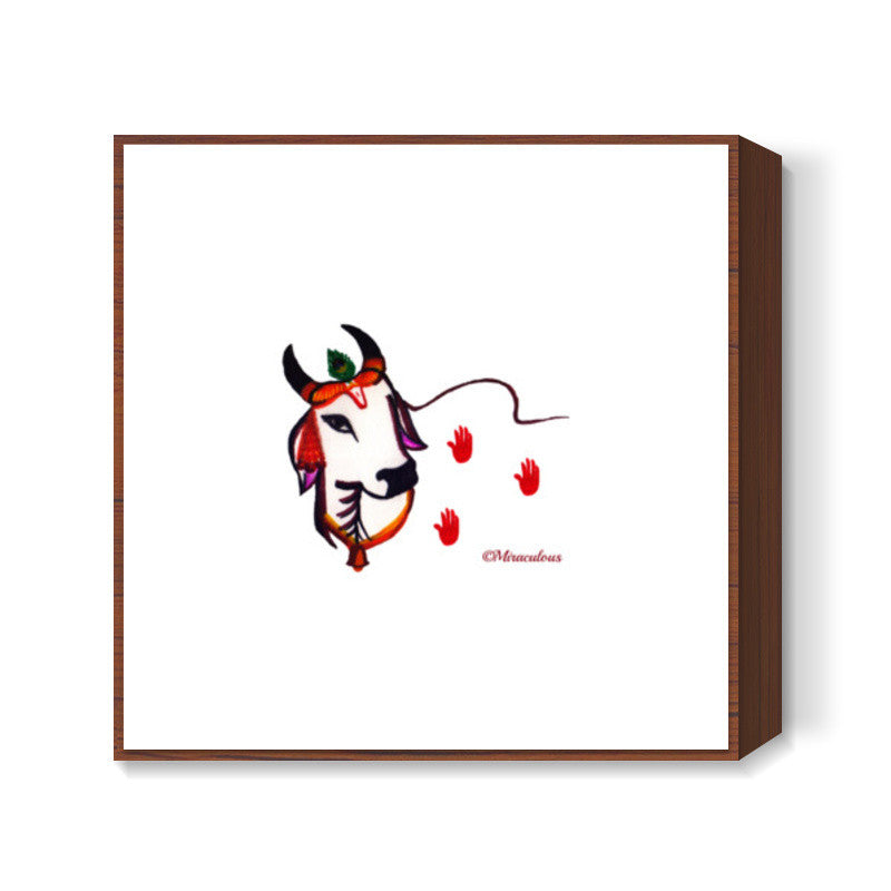 Gaiya | The adorable Indian Cow Square Art Prints